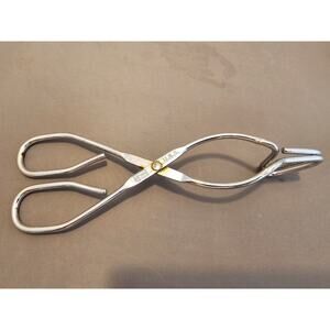 Vintage Ekco 8" (inch) Angled Stainless Steel Tongs - USA